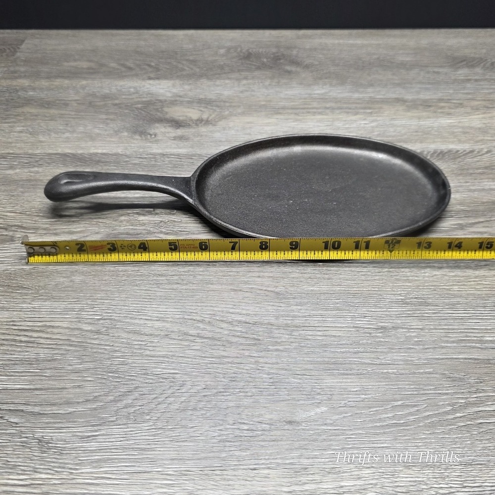 Traditional Castiron Basic Essentials Oval Fajita Skillet Black 9x7 Cast Iron - Picture 10 of 13